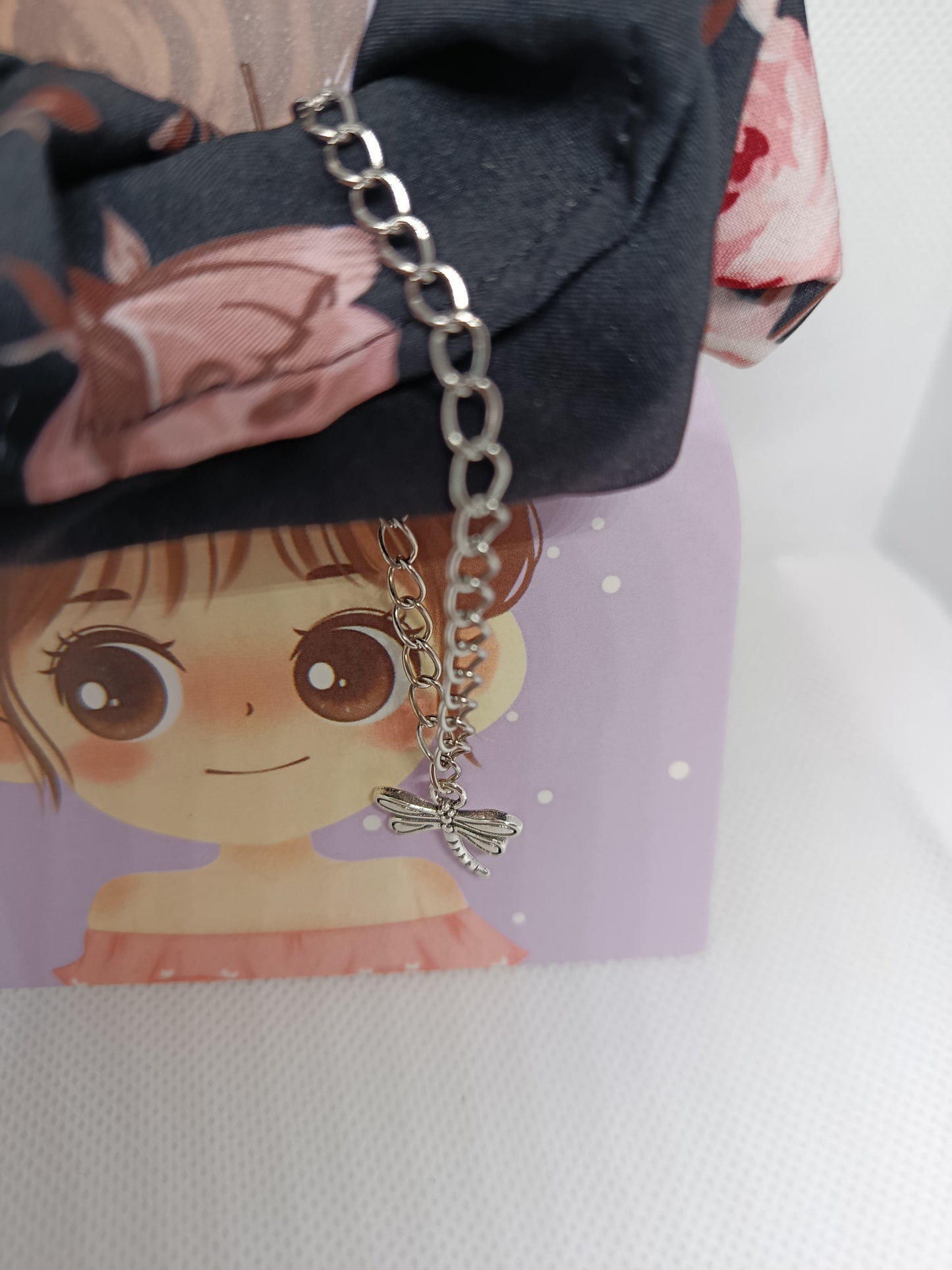 chouchou avec pendentif libellule